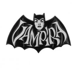 Kreepsville 666 Vampira Retro Bat Enamel Pin - White