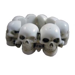 Kreepsville 666 Skull Collection Bracelet White