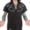 Kreepsville 666 Spiderweb Western Shirt In Black & White - Size 3X APPAREL