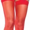 Leg Avenue Sheer Thigh High Stockings In Red HOSIERY