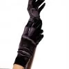 Leg Avenue Wrist Length Satin Gloves In Black