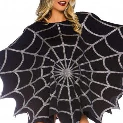 Leg Avenue Glitter Web Poncho In Black APPAREL