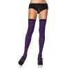 Leg Avenue Striped Thigh Highs In Purple & Black