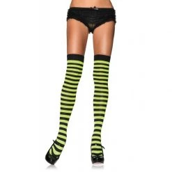 Leg Avenue Striped Thigh Highs In Yellow & Black