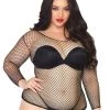 Leg Avenue Fishnet Top In Black - PLUS