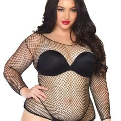 Leg Avenue Fishnet Top In Black - PLUS