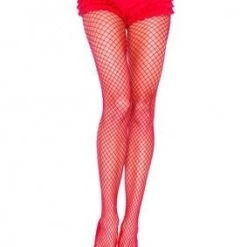 Leg Avenue Plus Size Industrial Fishnet Pantyhose In Red