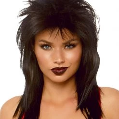 Naked City Halloween Sales 21 Leg Avenue ACCESSORIES Unisex Rockstar Wig In Black