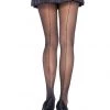 Leg Avenue Sheer Cuban Heel Backseam Pantyhose In Black