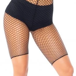Leg Avenue APPAREL Industrial Fishnet Bike Shorts In Black