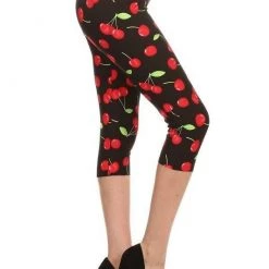 Red Ribbon APPAREL Cherry Print Capri Leggings
