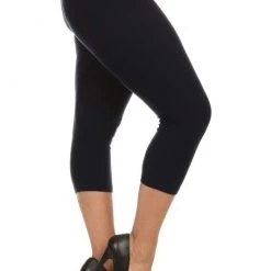 Red Ribbon Black Capri Leggings - Plus NEW ARRIVALS