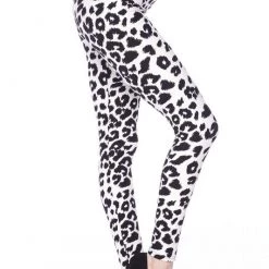 Love It APPAREL Black & White Leopard Print Leggings - Plus