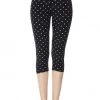 Red Ribbon Black & White Polka Dot Capri Leggings