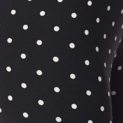 Red Ribbon Black & White Polka Dot Capri Leggings 9 Red Ribbon Black & White Polka Dot Capri Leggings