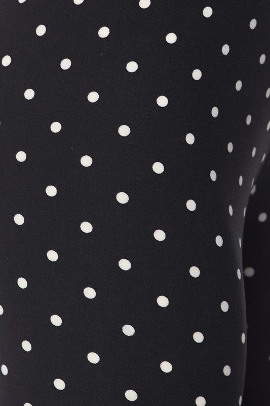 Red Ribbon Black & White Polka Dot Capri Leggings 6 Red Ribbon Black & White Polka Dot Capri Leggings