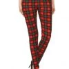 Awesome J Red & Green Plaid Leggings APPAREL