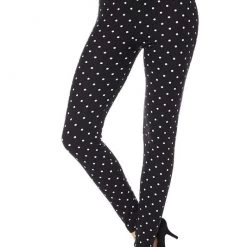 LOVE IT APPAREL Black & White Polka Dot Leggings - Plus