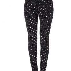 LOVE IT APPAREL Black & White Polka Dot Leggings - Plus