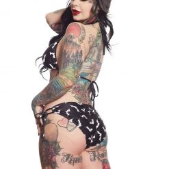 Sourpuss Clothing APPAREL Luna Bats String Bikini Top 10 Sourpuss Clothing APPAREL Luna Bats String Bikini Top