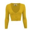 MAK APPAREL Cropped Cardigan Honey
