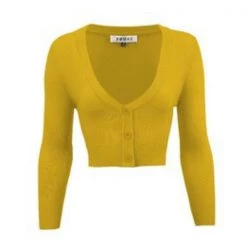 MAK APPAREL Cropped Cardigan Honey