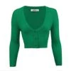 MAK APPAREL Cropped Cardigan Kelly Green