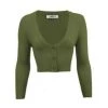 MAK APPAREL Cropped Cardigan Sage Green