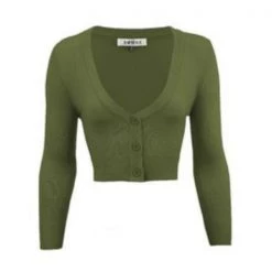 MAK APPAREL Cropped Cardigan Sage Green