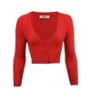 MAK Cropped Cardigan Tomato Red