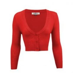 MAK Cropped Cardigan Tomato Red