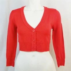 MAK Cropped Cardigan Tomato Red