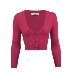 MAK Cropped Cardigan Magenta APPAREL