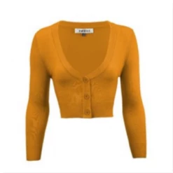 MAK Cropped Cardigan Mustard