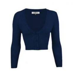 MAK Cropped Cardigan Navy Blue