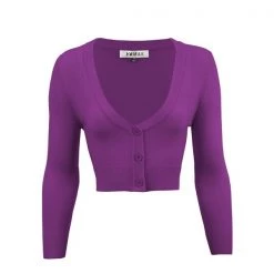 MAK Cropped Cardigan Purple APPAREL