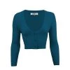 MAK Cropped Cardigan Teal Blue APPAREL