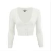 MAK Cropped Cardigan White APPAREL
