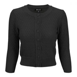 MAK Textured Knit Cardigan In Black APPAREL