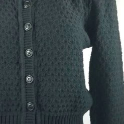 MAK Textured Knit Cardigan In Black APPAREL