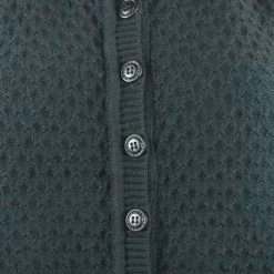 MAK Textured Knit Cardigan In Black APPAREL