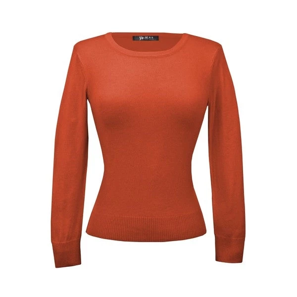 MAK Retro Crew Neck Sweater Clay Orange APPAREL 3 MAK Retro Crew Neck Sweater Clay Orange APPAREL
