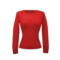 MAK APPAREL Retro Crew Neck Sweater Red