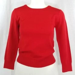 MAK APPAREL Retro Crew Neck Sweater Red