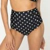 Marina West APPAREL Polka Dot High Waist Swim Bottoms In Black & White