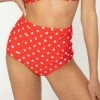 Marina West APPAREL Polka Dot High Waist Swim Bottoms In Red & White