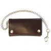 Mascorro 7" Credit Card Tri-Fold Brown Leather Chain Wallet ACCESSORIES