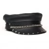 Mascorro Leather Black Leather Studded Biker Cap
