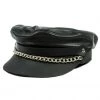 Mascorro Leather ACCESSORIES Black Leather Biker Cap