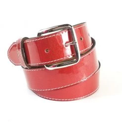 Mascorro Leather Glitter Vinyl Belt In Red
